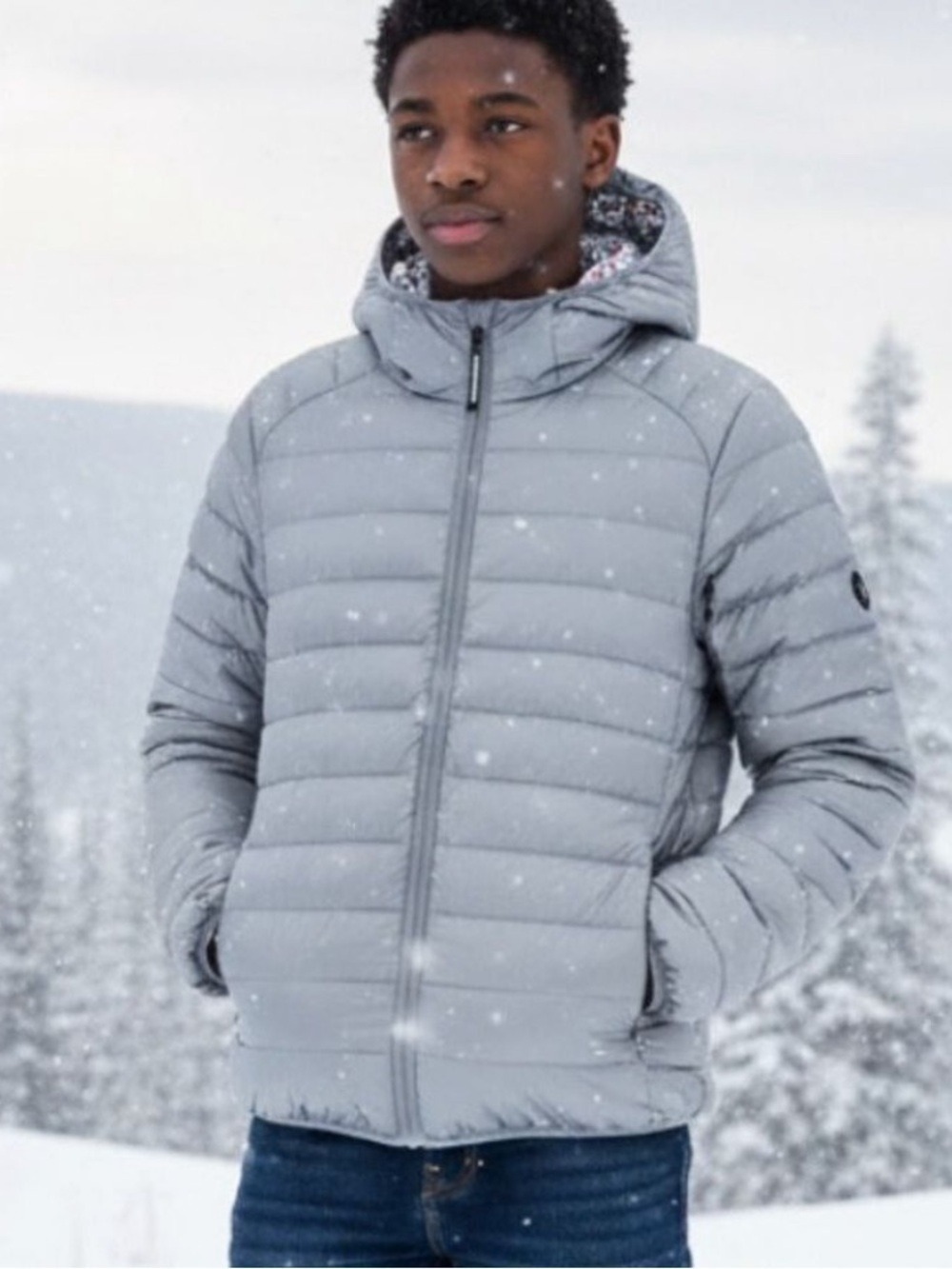 Keith Haring Uniqlo SPRZ NY Ultra Light Down Silver Puffer Jacket - Size XXS